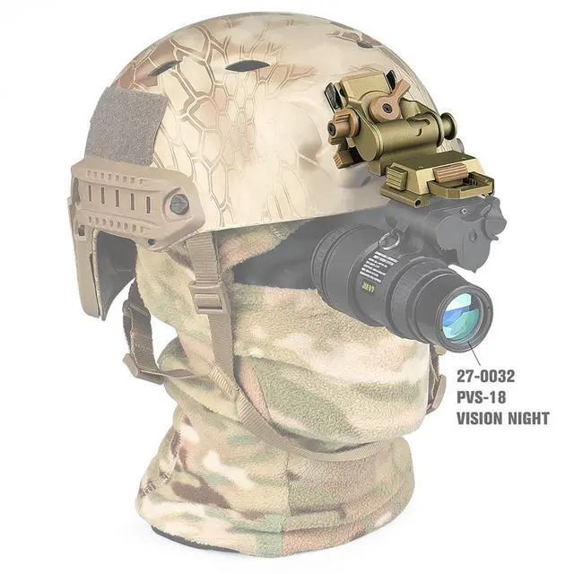 Alt view image 5 of 7 - NVG Mount Night Vision Goggles Metal Helmet Mount for L4G24 PVS15/PVS18, Rhino Adjustable Metal Aluminum Helmet Adapter (Tan)