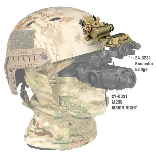 Alt view image 7 of 7 - NVG Mount Night Vision Goggles Metal Helmet Mount for L4G24 PVS15/PVS18, Rhino Adjustable Metal Aluminum Helmet Adapter (Tan)