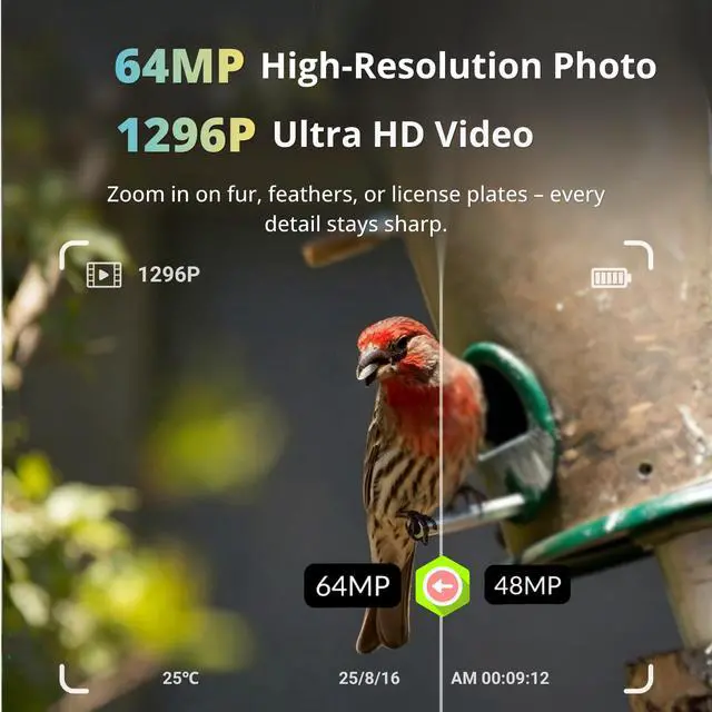 Alt view image 2 of 7 - Trail Camera 64MP 1296P Video, 940nm No-Glow Night Vision, 70° Focused PIR Detection (Fewer False Alerts), 0.3s Trigger, Motion Activated IP66 Game Cam for Outdoor Wildlife & Yard Security