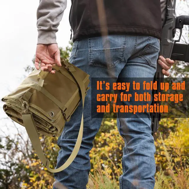 Alt view image 6 of 6 - Shooting Mat with Elbow Wings, Extra Large Hunting Shooting Mats Prone Padded Roll Up Portable Waterproof Hunting Mats Non-Slip Durable Shooting Rest for Shooters Range Rifle
