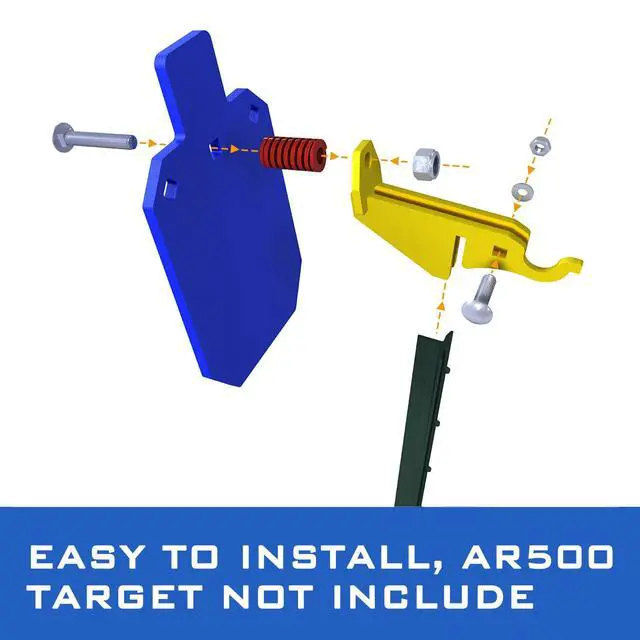 Alt view image 4 of 6 - Made of AR500 Steel Gong Hook and RecoilSpring Combo, T Post Target Hanger for AR500 Targets, Torso Silhouette Targets Conversion Adapter for Outdooor Shooting Practice