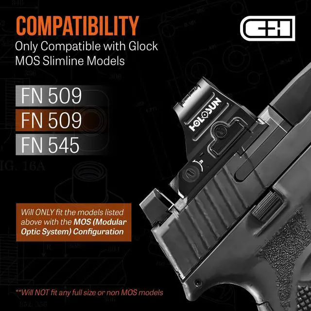 Alt view image 2 of 7 - Precision Red Dot Mounting Plate for FN 509, 510, 545 | Compatible with Trijicon RMR/SRO/RCR & Holosun 407C/507C/507Comp/508T | Made in the USA