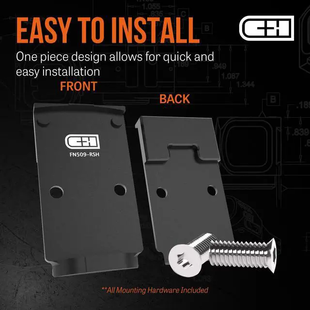 Alt view image 4 of 7 - Precision Red Dot Mounting Plate for FN 509, 510, 545 | Compatible with Trijicon RMR/SRO/RCR & Holosun 407C/507C/507Comp/508T | Made in the USA