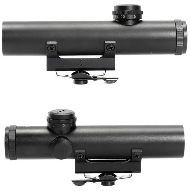 Alt view image 3 of 7 - Rifle Scope 4x20, Carry Handle Rifle Scope, Mil Dot Reticle and BDC Turret, Peep Sight Mount, Retro A2 Style