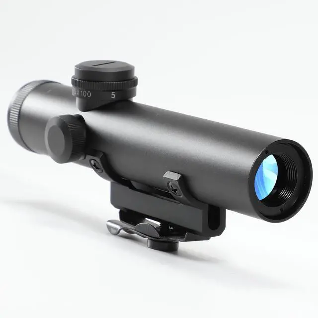 Alt view image 2 of 7 - Rifle Scope 4x20, Carry Handle Rifle Scope, Mil Dot Reticle and BDC Turret, Peep Sight Mount, Retro A2 Style