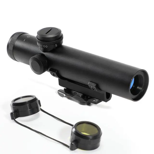 Alt view image 7 of 7 - Rifle Scope 4x20, Carry Handle Rifle Scope, Mil Dot Reticle and BDC Turret, Peep Sight Mount, Retro A2 Style