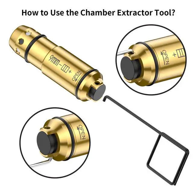 Alt view image 6 of 7 - Portable Laser Trainer Target &9mm Laser Training Cartridge with Chamber Extractor Tool for Dry Fire Training Practice, Extra O-Rings with 9 Batteries