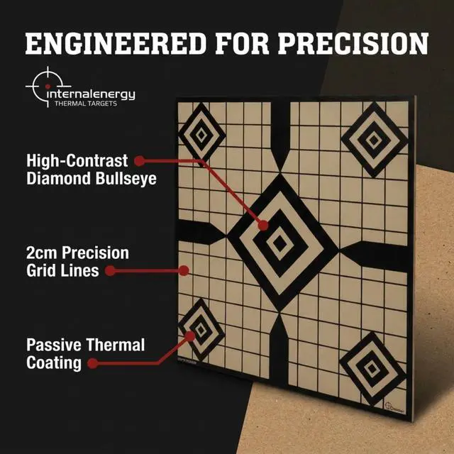 Alt view image 2 of 7 - Thermal Targets Extra-Bright Passive Zeroing Rifle Targets with Thermal Squares, Durable Outdoor Range Practice, No Tilting or Power Required