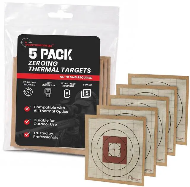 Main image of Thermal Targets Extra-Bright Passive Zeroing Rifle Targets with Thermal Squares, Durable Outdoor Range Practice, No Tilting or Power Required
