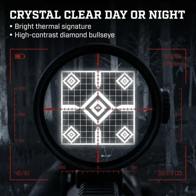 Alt view image 4 of 7 - Thermal Targets Extra-Bright Passive Zeroing Rifle Targets with Thermal Squares, Durable Outdoor Range Practice, No Tilting or Power Required