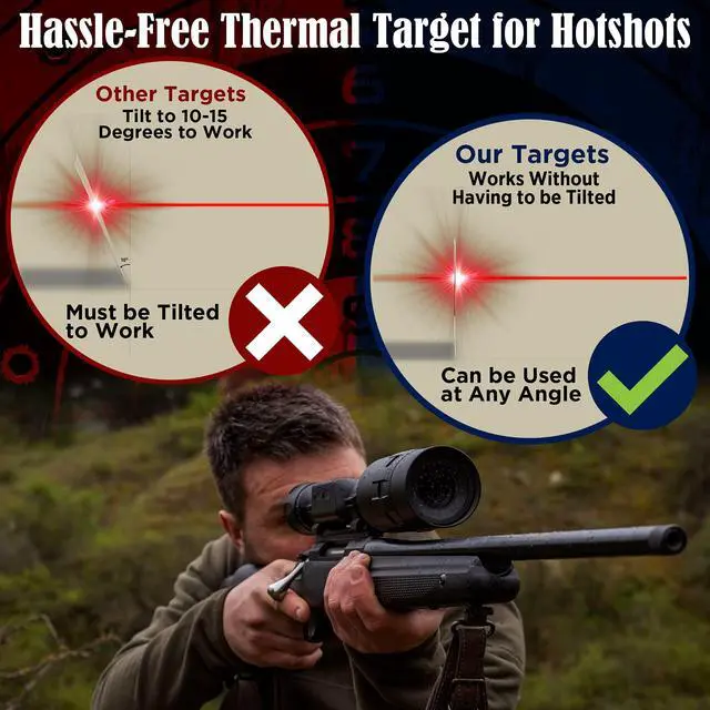 Alt view image 3 of 7 - Thermal Targets Extra-Bright Passive Zeroing Rifle Targets with Thermal Squares, Durable Outdoor Range Practice, No Tilting or Power Required