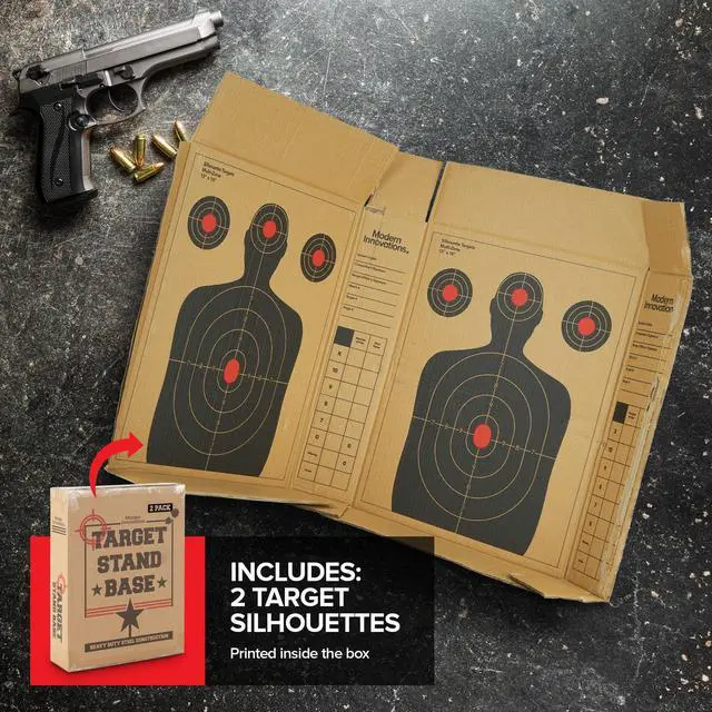 Alt view image 4 of 6 - Steel Target Stand Base for Paper Silhouette Shooting Targets, 8 - 24 Adjustable Width, USPSA/IPSC - IDPA Practice, Includes Cardboard Targets for Shooting