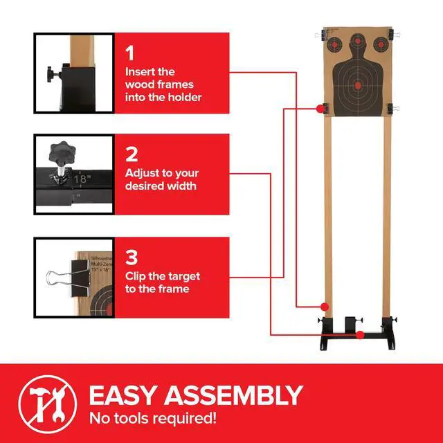 Alt view image 5 of 6 - Steel Target Stand Base for Paper Silhouette Shooting Targets, 8 - 24 Adjustable Width, USPSA/IPSC - IDPA Practice, Includes Cardboard Targets for Shooting