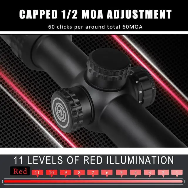 Alt view image 4 of 7 - Rifle Scope for Hunting and Shooting, 3-9x40/3-9x50/4-12x44/1-4x24 Standard Crosshair/Fiber Illuminated Reticle, SFP Riflescope Durable, Dust-Proof, Shockproof,Waterproof, Fogproof