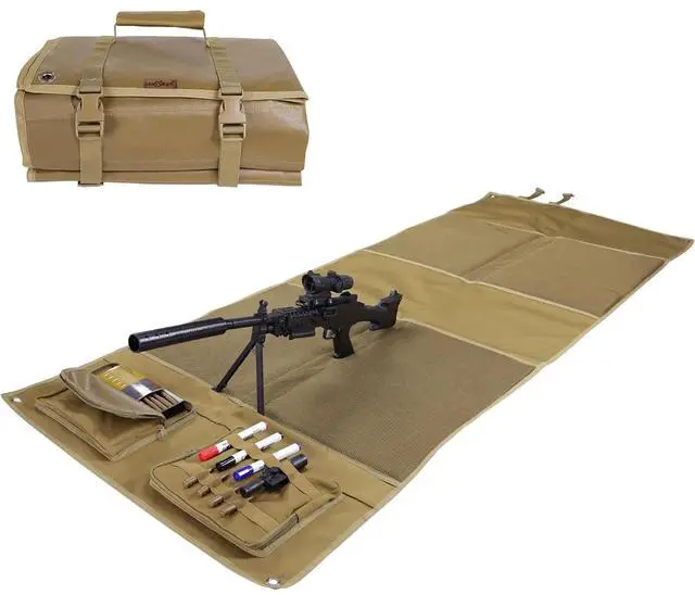 Main image of Shooting Mats Prone Padded, Extra Large Portable Roll Up Folded Waterproof Non-Slip Tactical Shooting Mat with Thickened Cotton Padding, Bipod Holder & 2 Accessory Pockets for Range Shooting Hunting