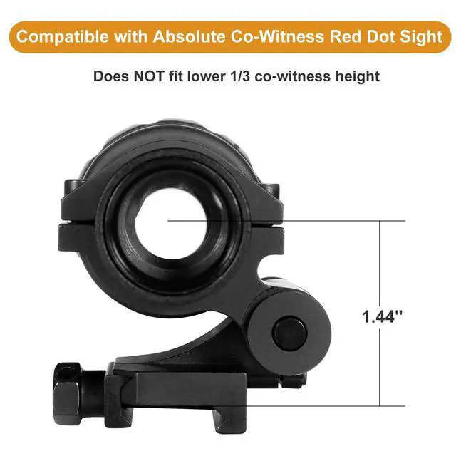 Alt view image 5 of 6 - 1.5X - 5X Red Dot Sight Optic Scope Magnifier with Flip to Side Mount