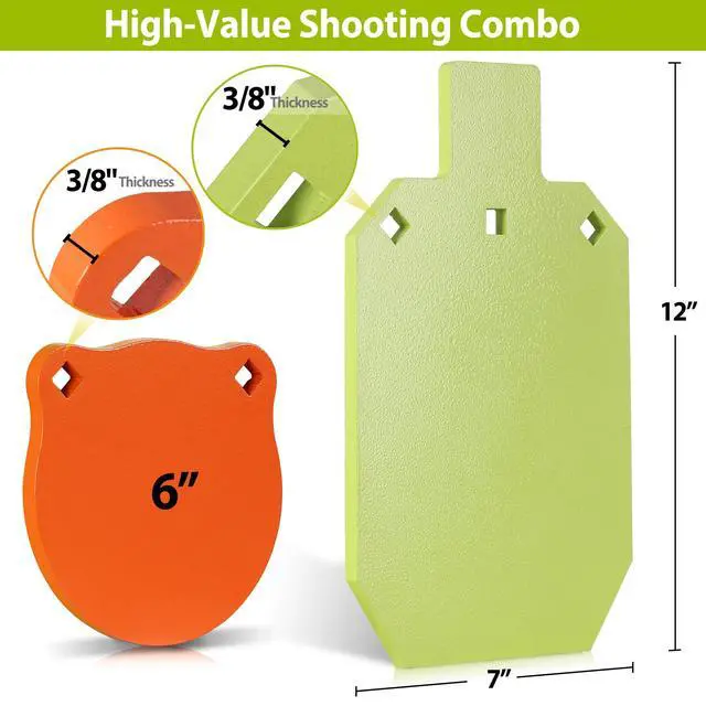 Alt view image 2 of 7 - AR500 Steel Shooting Targets, Laser-Cut Metal Targets with High-Visibility Glow Neon Color for Reactive Range Shooting