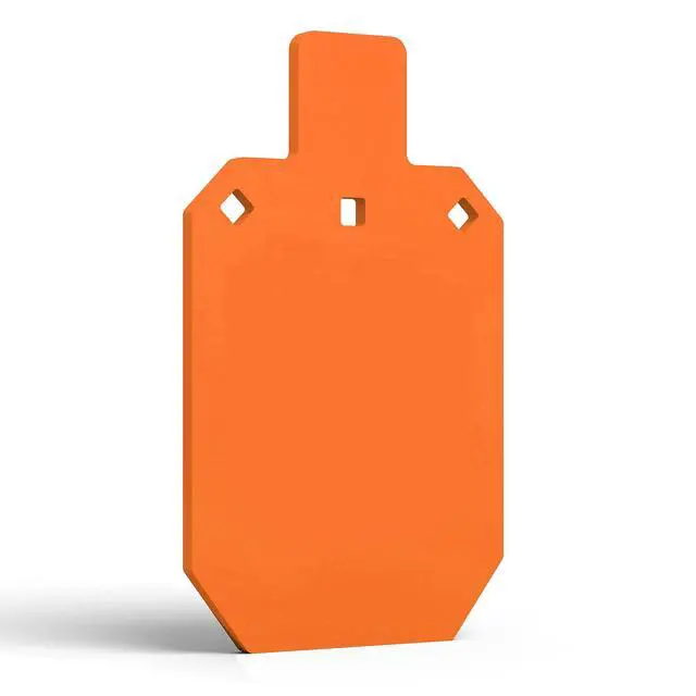Alt view image 3 of 6 - AR500 Steel Targets Combo with Metal Chains, 3/8 Thick Metal Gong Silhouette Targets for Outdoor Range and Shooting Practice, Neon Orange Color