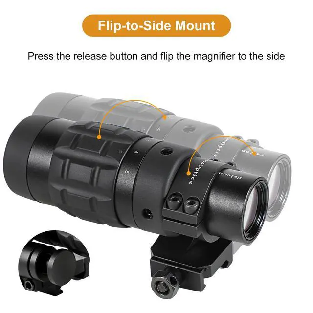 Alt view image 3 of 6 - 1.5X - 5X Red Dot Sight Optic Scope Magnifier with Flip to Side Mount
