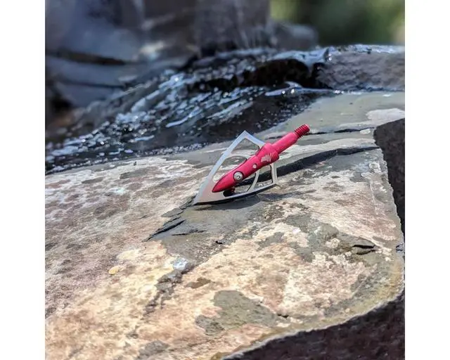 Alt view image 4 of 6 - Overkill Silver Flame Double Bevel Broadheads, 100/125/125XL/200XXL Grains, Razor Sharp, Stainless Steel Blades, 1 1/8" Wide Cut, Bone Breaking, for All Bows & Crossbows, 3 Pack
