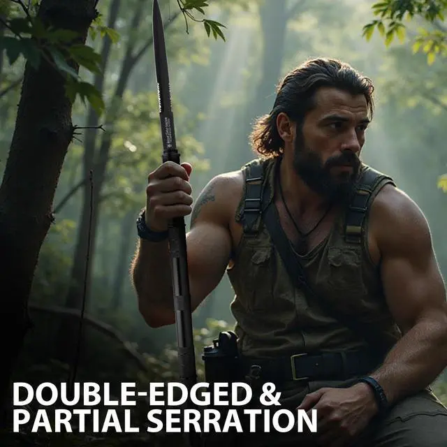 Alt view image 3 of 7 - Amazon Jungle Survivor Break-Down Spear | Non-Reflective Finish 2Cr13 Stainless Steel Blade | Textured Steel Shaft | Zippered Carrying Case | Black Oxide Finish