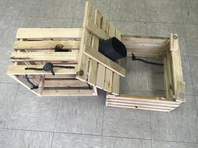 Alt view image 2 of 2 - Wooden Stone Crab Trap Made in USA by Commercial Crabber for Generations. Meet new Florida Regulation. Heavy Duty