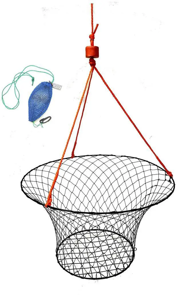 Main image of Vinyl Coated 30-Inch Crab Ring with 50-feet Rope and Accessories