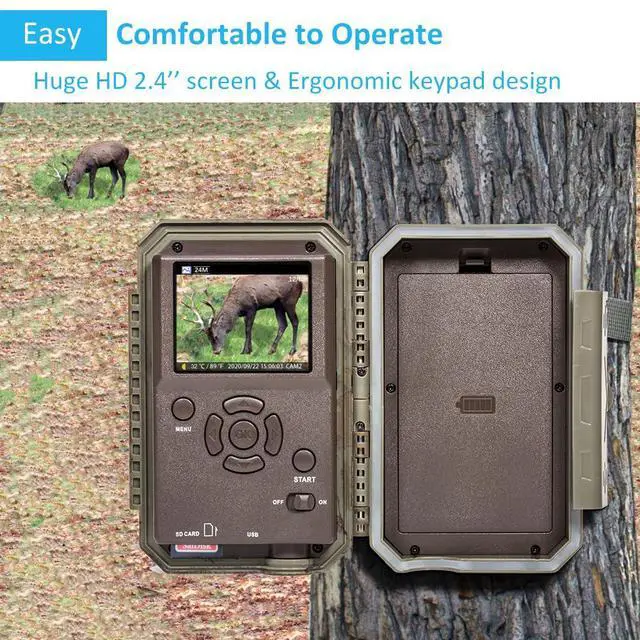 Alt view image 7 of 7 - A50 Trail Camera (Non-Cellular, Non-WiFi), Enhanced Low-Light Performance, True 4K Video, 0.1s Trigger, 100ft No-Glow Night Vision, Motion Activated Wildlife Camera