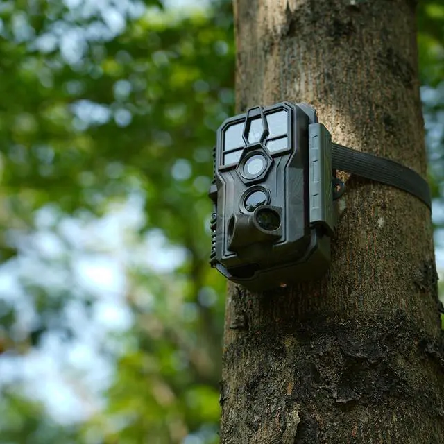 Alt view image 2 of 7 - E5S Trail Camera (Non-Cellular, Non-WiFi), 64MP Photo & 1296P HD Video, 0.1s Trigger, 100ft No-Glow Night Vision, Motion Activated Wildlife Camera