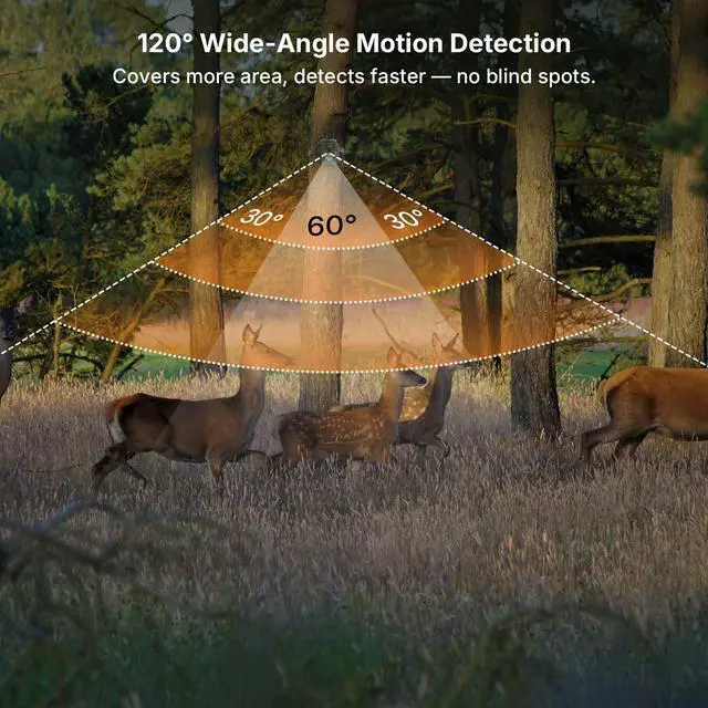Alt view image 6 of 7 - E8 2.0 WiFi Bluetooth Trail Camera (Non-Cellular), 4K Video & 64MP Photo,Dual Antennas, Stable Connection, On-Site App Viewing, No-Glow Night Vision, Motion Activated