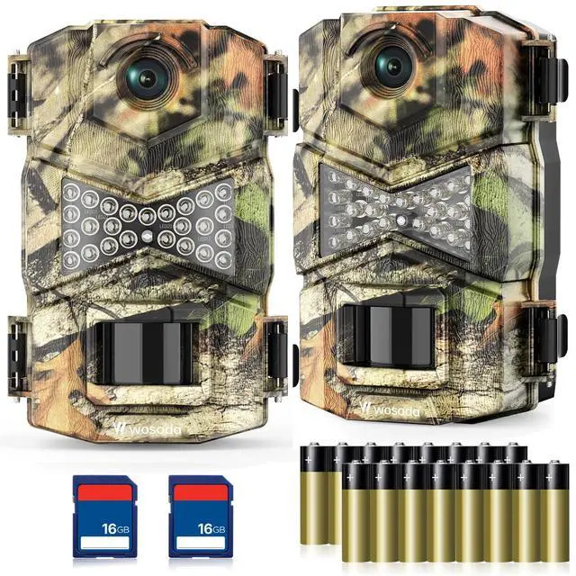 Main image of 2 Pack Trail Cameras with Night Vision Motion Activated Waterproof,48MP Game Camera,1080P HD Trail Cam with SD Card for Wildlife Monitoring,Outdoor Scouting & Security(Non-WiFi)