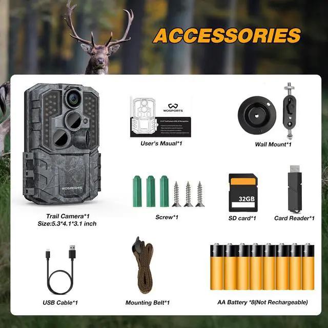 Alt view image 2 of 7 - Trail Camera,48MP 4K 0.2S Trigger Motion Activated,Game Camera with Night Vision IP66 Waterproof 2.0''LCD for Outdoor Scouting Wildlife Monitoring Home Security