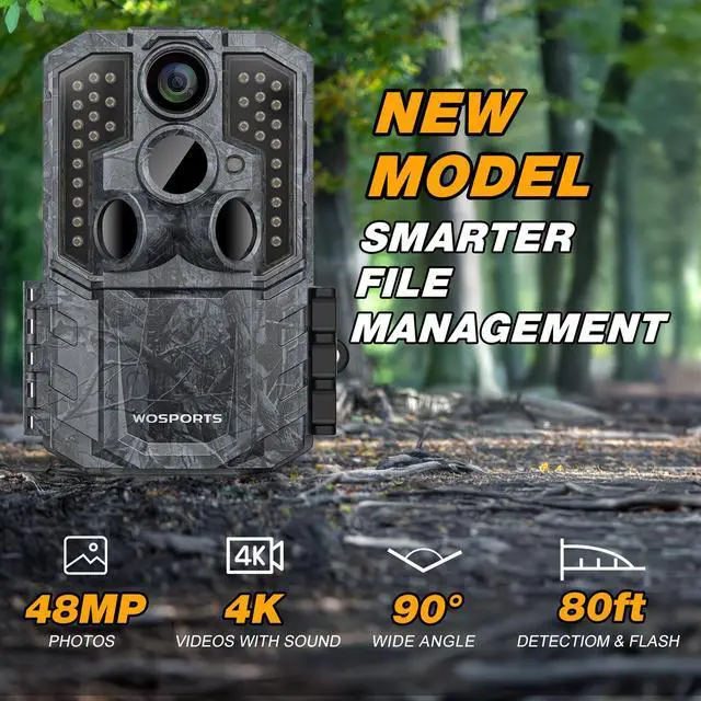 Alt view image 3 of 7 - Trail Camera,48MP 4K 0.2S Trigger Motion Activated,Game Camera with Night Vision IP66 Waterproof 2.0''LCD for Outdoor Scouting Wildlife Monitoring Home Security