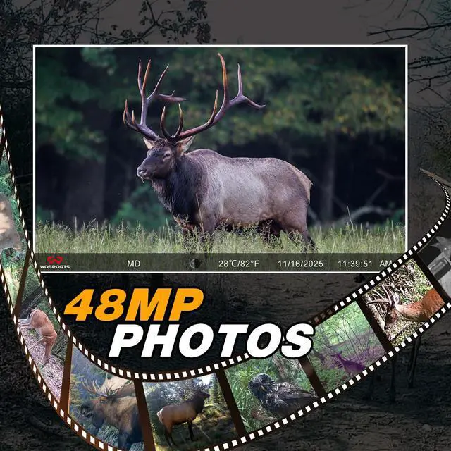 Alt view image 7 of 7 - Trail Camera,48MP 4K 0.2S Trigger Motion Activated,Game Camera with Night Vision IP66 Waterproof 2.0''LCD for Outdoor Scouting Wildlife Monitoring Home Security