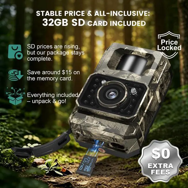 Alt view image 4 of 7 - Solar WiFi Trail Camera, 4K 64MP Bluetooth Night Vision Game Camera | Solar Trail Camera for Deer Hunting Wildlife, WiFi Bluetooth game cameras with night vision motion activated IP66 waterproof