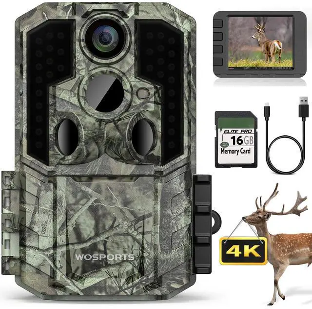 Main image of Trail Camera(Non-Cellular Non-WiFi) 56MP 4K 0.2S Trigger Motion Activated,Game Camera with No-Glow Night Vision 2.0''LCD 120°Wide for Outdoor Scouting Wildlife Monitoring Home Security