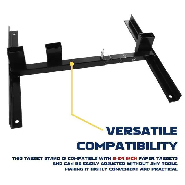 Alt view image 2 of 6 - Adjustable Target Stand Base for Paper Shooting Cardboard Silhouette H Shape Stand Base for Shooting Range 1x2 Wooden Target Station Setup - 2 Pack