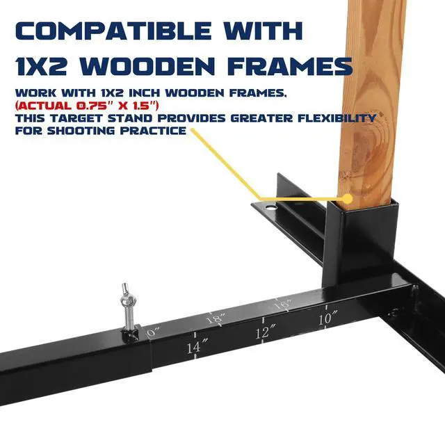 Alt view image 3 of 6 - Adjustable Target Stand Base for Paper Shooting Cardboard Silhouette H Shape Stand Base for Shooting Range 1x2 Wooden Target Station Setup - 2 Pack