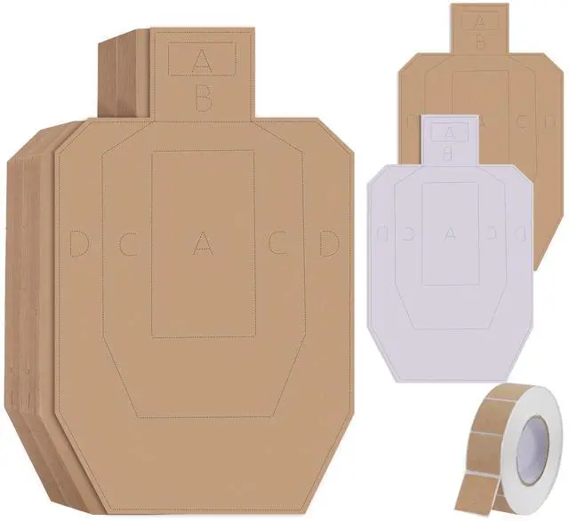 Main image of 25/50/100 Pack Thick Shooting Targets Includes 1000PCS Target Pasters, 30x 18 Inch Durable Cardboard Target for Shooting Range, Silhouette Targets Cardboard for Shooting Practice Self-Defense Training