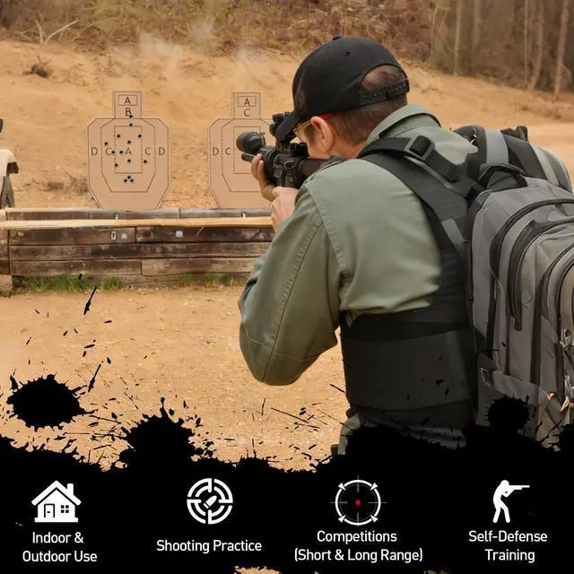 Alt view image 5 of 5 - 25/50/100 Pack Thick Shooting Targets Includes 1000PCS Target Pasters, 30x 18 Inch Durable Cardboard Target for Shooting Range, Silhouette Targets Cardboard for Shooting Practice Self-Defense Training