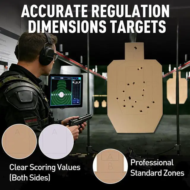 Alt view image 4 of 5 - 25/50/100 Pack Thick Shooting Targets Includes 1000PCS Target Pasters, 30x 18 Inch Durable Cardboard Target for Shooting Range, Silhouette Targets Cardboard for Shooting Practice Self-Defense Training