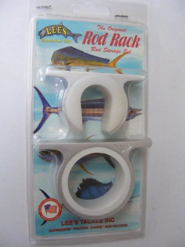 Alt view image 2 of 7 - Lee's MC-70 Single Rod Rack Hanger Holder Lock Ring Silver Set - Fishing Boat MD
