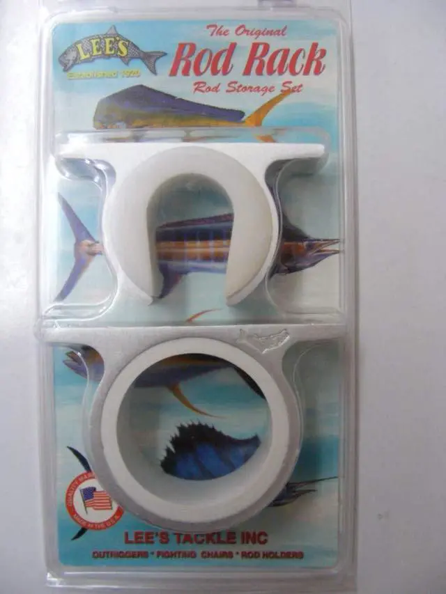 Alt view image 3 of 7 - Lee's MC-70 Single Rod Rack Hanger Holder Lock Ring Silver Set - Fishing Boat MD