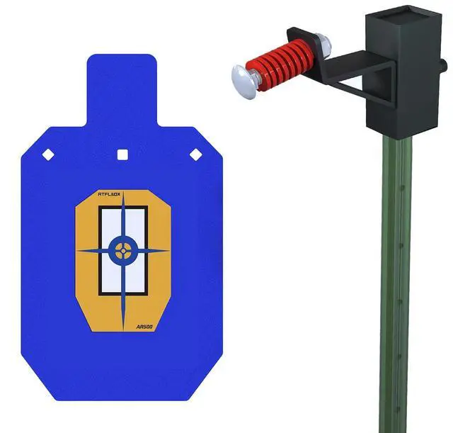 Main image of AR500 Steel Target for Shooting, 1/2 inch Thick Metal Target with T-Post Target Hanger, High Caliber Torso Silhouette Metal Target for Precision Shooting