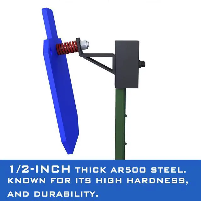 Alt view image 2 of 6 - AR500 Steel Target for Shooting, 1/2 inch Thick Metal Target with T-Post Target Hanger, High Caliber Torso Silhouette Metal Target for Precision Shooting