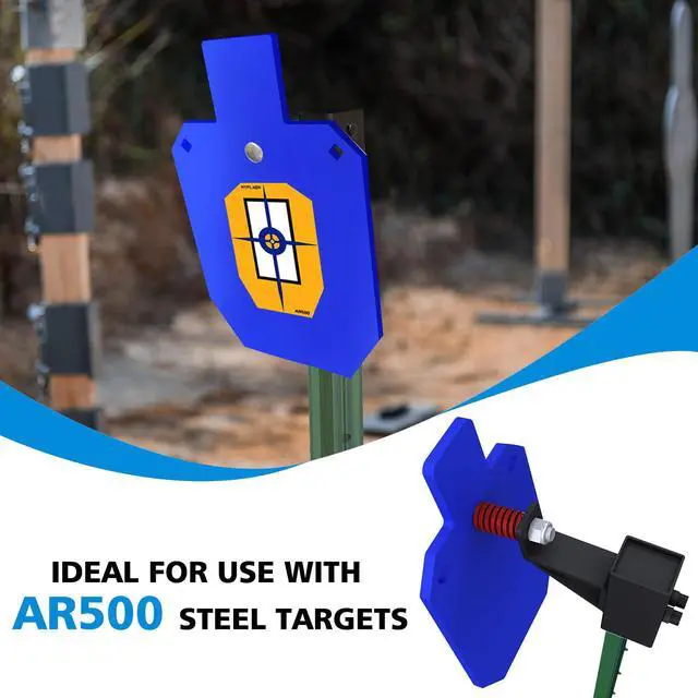 Alt view image 3 of 6 - AR500 Steel Target for Shooting, 1/2 inch Thick Metal Target with T-Post Target Hanger, High Caliber Torso Silhouette Metal Target for Precision Shooting
