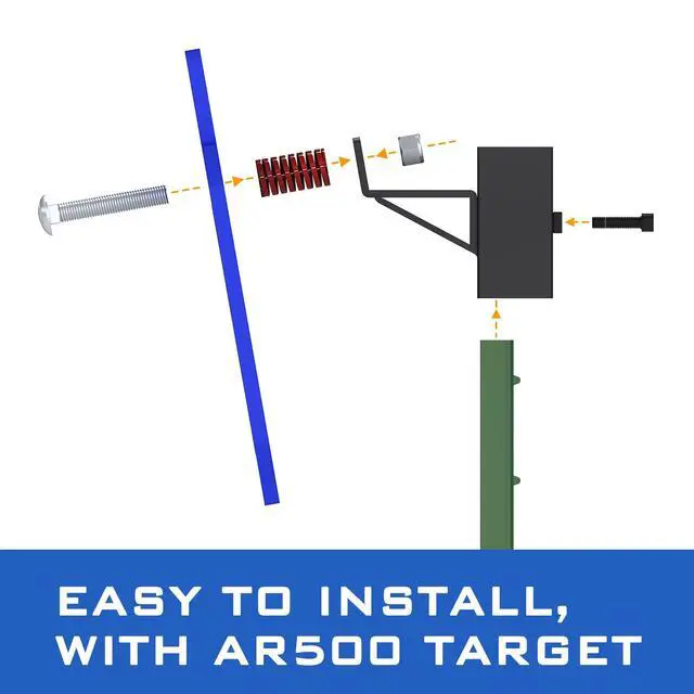 Alt view image 5 of 6 - AR500 Steel Target for Shooting, 1/2 inch Thick Metal Target with T-Post Target Hanger, High Caliber Torso Silhouette Metal Target for Precision Shooting