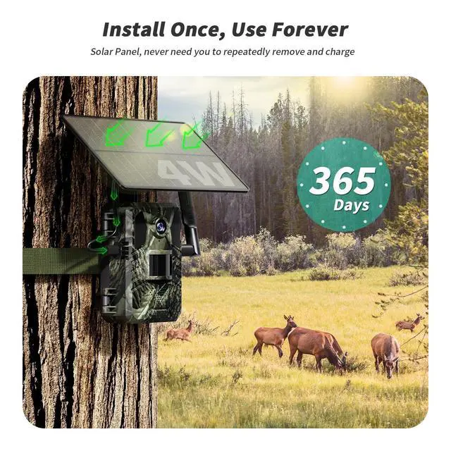 Alt view image 6 of 7 - Trail Camera 2 Packs, Cellular Trail Cameras 4G LTE Live View with Built-in SIM Card 0.2s Trigger Speed Game Camera with Night Vision Motion Activated Waterproof Trail Cam