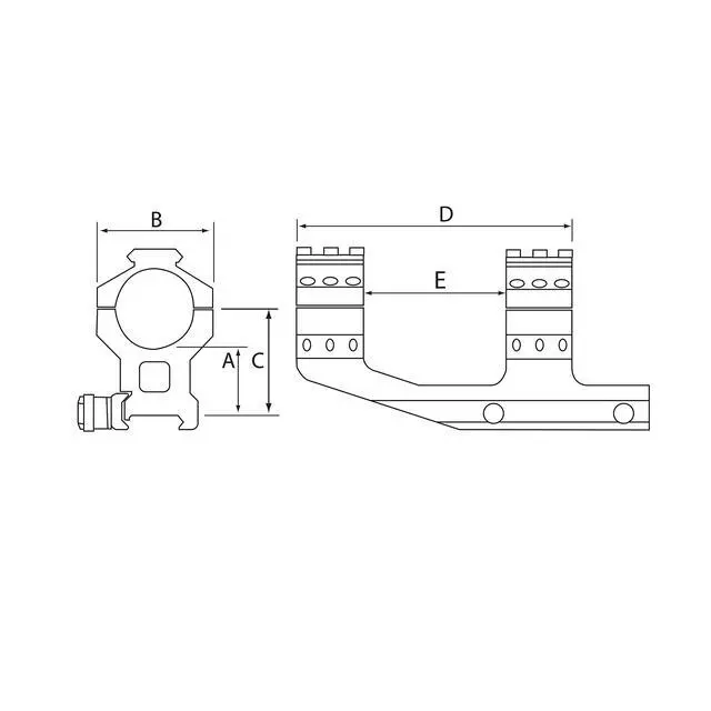 Alt view image 4 of 5 - P.E.R.P. Secure Reliable Durable Full Ring & Base Scope Mounting System - Includes Smooth and Picatinny Ring Tops