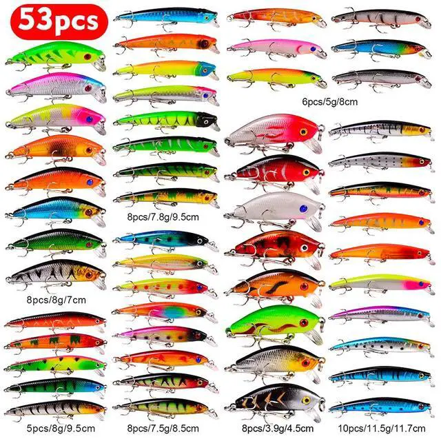 Alt view image 2 of 7 - Bass Fishing Lures Kit Set Topwater Hard Baits Minnow Crankbait Pencil VIB Swimbait for Bass Pike Fit Saltwater and Freshwater